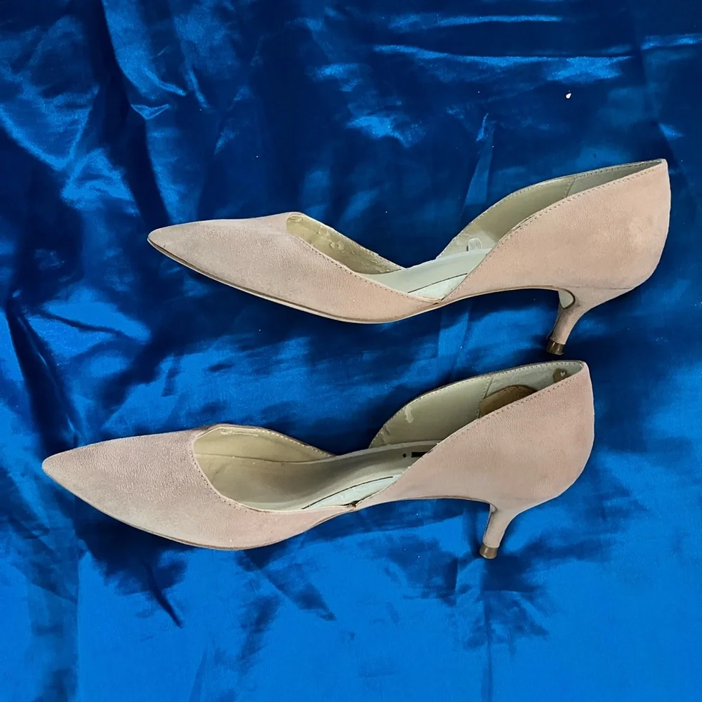 Zara Basic Baby Pink Round Heel Pointed Toe Slingback Women's Shoes Size 37 - Picture 3 of 11
